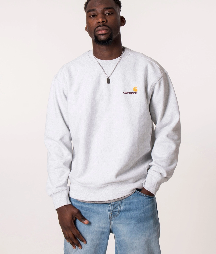 Carhartt WIP Mens Relaxed Fit American Script Sweatshirt